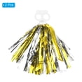 thumbnail image 3 of PET Cheerleading Pom Poms with Finger Holes for Sport Team Spirit Fun Dance Stage Events, Golden Silver 2 Pack, 3 of 6