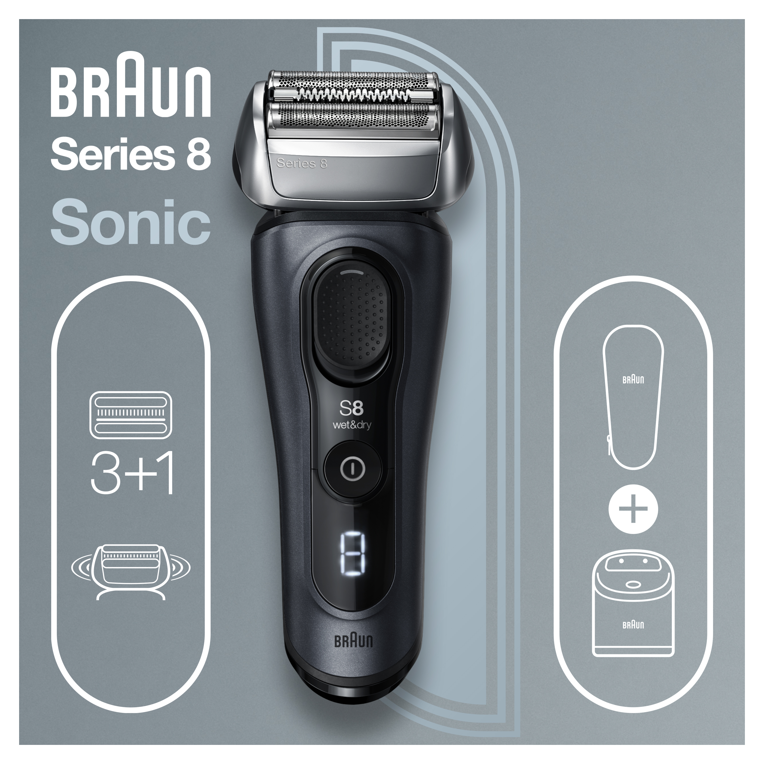 Braun Series 8 8453cc Electric Shaver for Men, 3+1 Head with Precision Trimmer - image 2 of 8