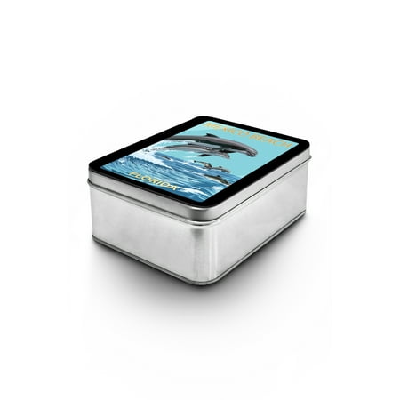 Dolphin Keepsake - Mexico Beach, Florida - Dolphins Jumping - Lantern Press Artwork (Keepsake Tin)