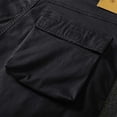 thumbnail image 5 of Mens Cargo Shorts Size 38 Stretch Waist High Waisted Loose Straight Leg Cargo Capri Shorts Loose&nbsp;fit with Pockets,Black,M, 5 of 6