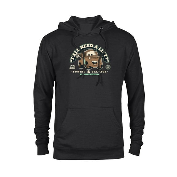 Disney and Pixar’s Cars Tow Mater Towing Y’all Need a Lift? - Pullover Hoodie for Adults - Customized-Black