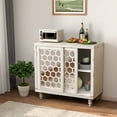 thumbnail image 4 of COSIEST White MDF Sideboard Buffet Cabinet with Mirrored Doors, 4 of 6