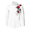 thumbnail image 4 of ZTKWD Mens Shirts Hipster Rose Floral Printed Slim Fit Long Sleeve Button Down Dress Shirts, 4 of 4