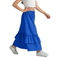 thumbnail image 6 of OGLCCG Maxi Skirts for Girls Casual Elastic High Waisted Ruffled Long Skirt Summer Boho A Line Flowy Swing Tiered Skirts with Pockets, 6 of 6