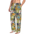 thumbnail image 2 of Uemuo Hawaiian Style Pattern Men's Wide Leg Palazzo Lounge Pants with Pockets Light Weight Loose Comfy Casual Pajama Pants-Medium, 2 of 9