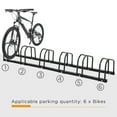 thumbnail image 4 of HOMCOM 6-Bike Bicycle Floor Parking Rack Cycling Storage Stand Black, 4 of 9
