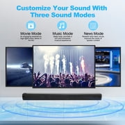 Sound Bar for TV, 40W TV Speaker Soundbar 30 inch Surround Sound System with ARC, Optical, AUX and Remote, Bluetooth 5.0 Stereo Sound for Home Theater PC Gaming Projectors, Wall Mountable
