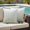 thumbnail image 4 of Outdoor Waterproof Pillow Covers Sage Green White Stripes Decorative Throw Pillow Protectors,Pillowcase Cushion Cases for Patio Sofa Garden Couch,18x18in,Pack of 2, 4 of 14