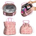 thumbnail image 2 of Pioneer Flower Floral Print Pattern Drawstring Lunch Bag Women - Drawstring Lunch Bag Insulated for Work Office - Stain-Resistant Large Lunchbags for Women with Multi-Pockets, 2 of 6