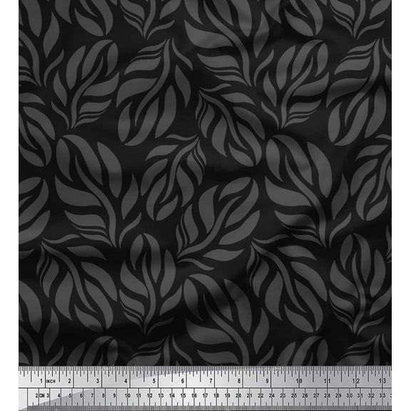 Soimoi Cotton Duck Fabric Leaves Shirting Print Fabric by The Yard 42 Inch Wide