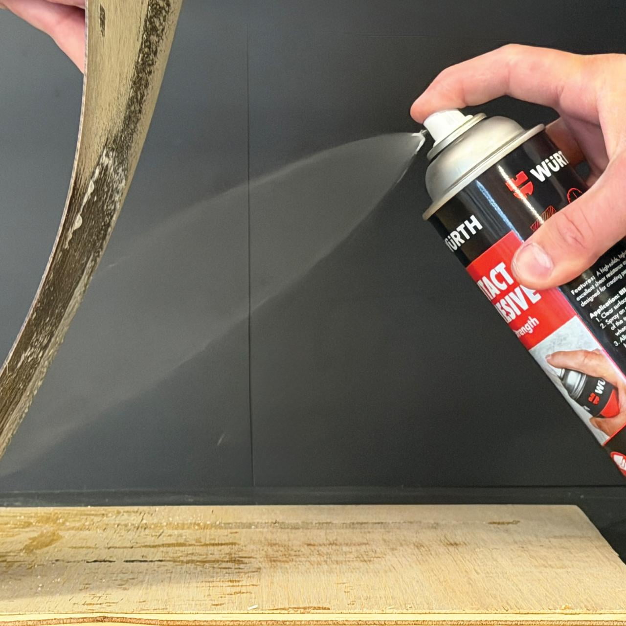 Würth  Super Strength Spray Adhesive, Multi-Surface, 14oz, Clear, Fast-Tack, Contact Glue