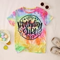 thumbnail image 2 of YUQIN Soft T Shirts Birthday Girl Shirt Kids Toddler Girls Tie Dye T-Shirt Birthday Party Outfits Short Sleeve Crewneck Tees Summer Tops Party Stylish Tees, 2 of 4