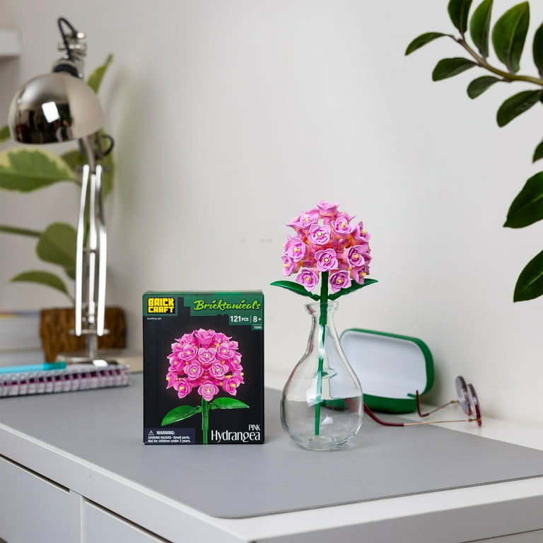 Brickcraft Pink Hydrangea Building Kit (121-Piece Set