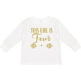 thumbnail image 3 of Inktastic 4th Birthday Gold 4 Year Old Party Girls Girls Long Sleeve Toddler T-Shirt, 3 of 5