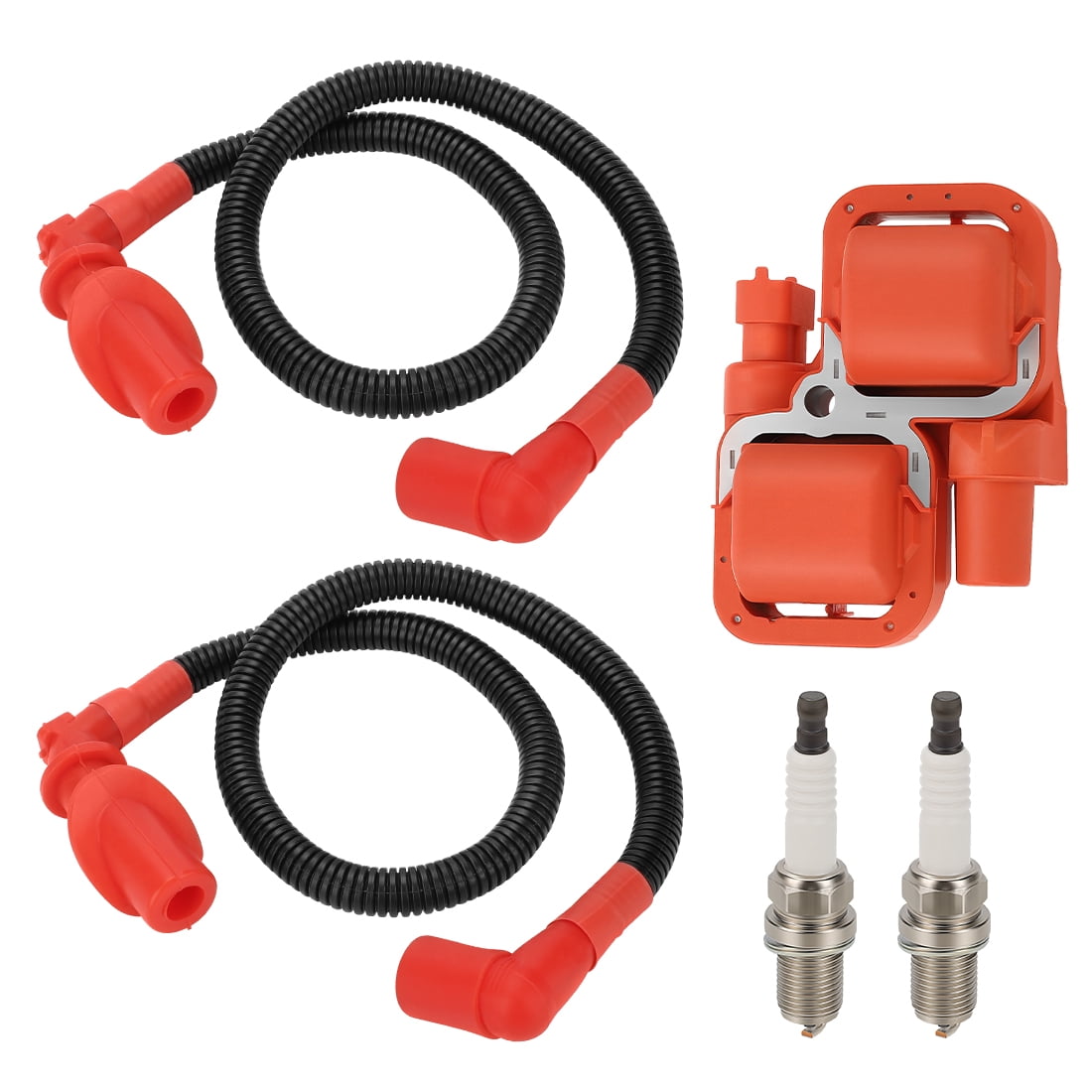 M MATI Ignition Coil & Spark Plug Wire Cap for Polaris Ranger Sportsman 700 800 XP Crew EFI 6x6