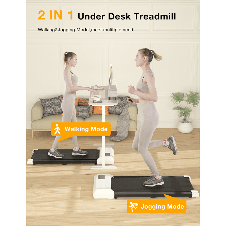 Superun 2.5Hp Walking Pad 35.5 15.5 Walking Area 2 in 1 Under Desk Treadmill 300lb Walking Treadmill with Remote Control and LED Display Quiet