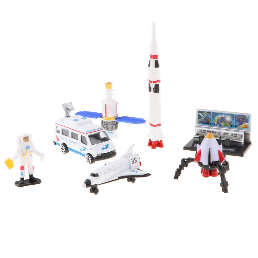 Kids Space Shuttle Playsets with Rockets Satellites Vehicles Aircraft Set 