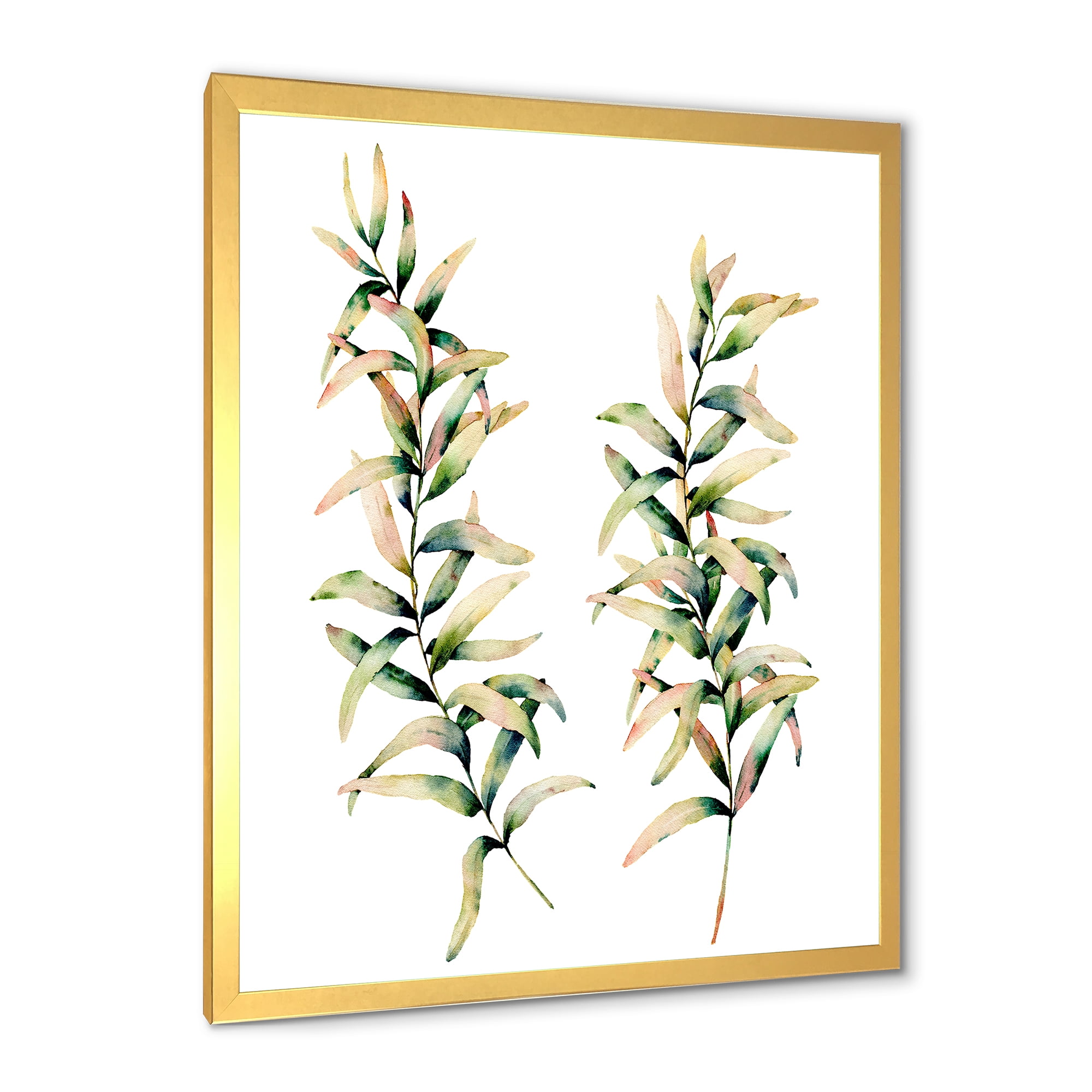 Designart 'Autumn Branches of Grass ' Traditional Framed Art Print
