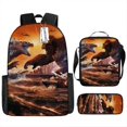 thumbnail image 1 of Mochila con estampado de Godzilla, juego de 3 piezas, mochila para portátil de 17 pulgadas, mochila escolar, mochila de viaje multifuncional unisex, 1 of 5