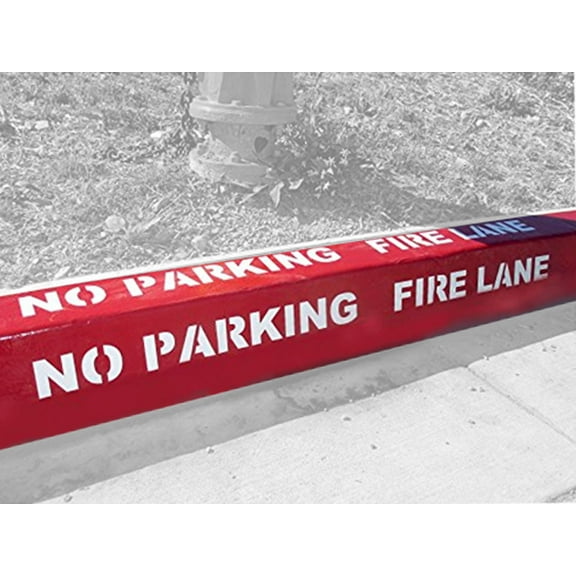 Curb N Sign Fire Lane Stencil - 4 Inch Premium No Parking Stencil for Customizing Curbs or Parking Lots - Reuseable Made in USA with Thick Premium Plastic for multisurfaces