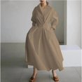 thumbnail image 1 of Women's Polo Collar Long Sleeve Maxi Dress - Ankle-Length, Elastic, Button Detail, Polyester, 1 of 10