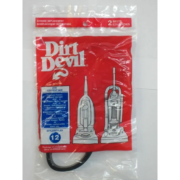 Dirt Devil Style 12 Vacuum Belt, 2Pk
