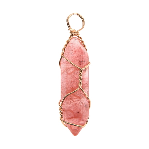 Ganfancp Colgante de Cristal de Cuarzo Natural Wire Wrapped Quartzhealingchakra Artículos En Liquidación 1X Colgante