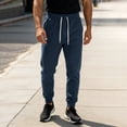 thumbnail image 6 of asjyhkr Mens Sweatpants Athletic Workout Joggers Stretchy Waist Chino Drawstring Dailywear Casual Pants with Pockets(X-Small,Navy), 6 of 8