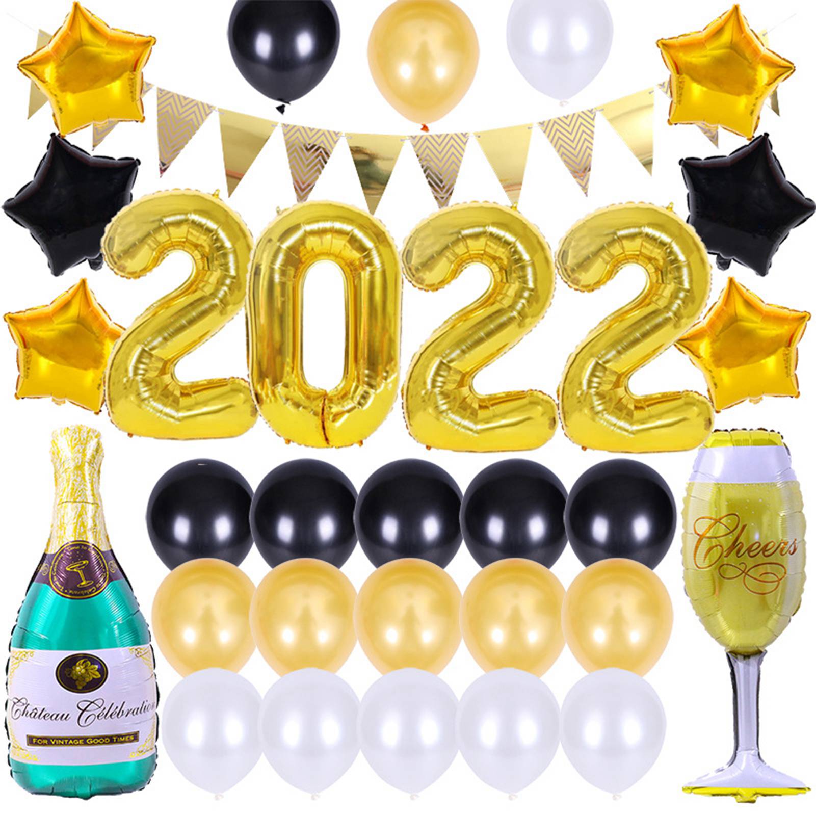 SOSPIRO Happy New Year Decorations 2022 Kit Happy New Year Party