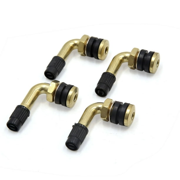 4 Pcs Metal Bent Screw Head Valve Stems Caps Fit for Motorcycle Tires