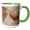 Green/White, variant on 3drose, Image of Abstract Trendy Geometrical Copper Marble Triangle Shapes, 15oz Two-tone Red Mug