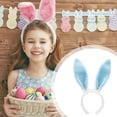thumbnail image 2 of Diadema de orejas de conejo de peluche, diadema de orejas de conejo suave para Cosplay (blanco y morado) Likrtyny juguetes de los niños, 2 of 7