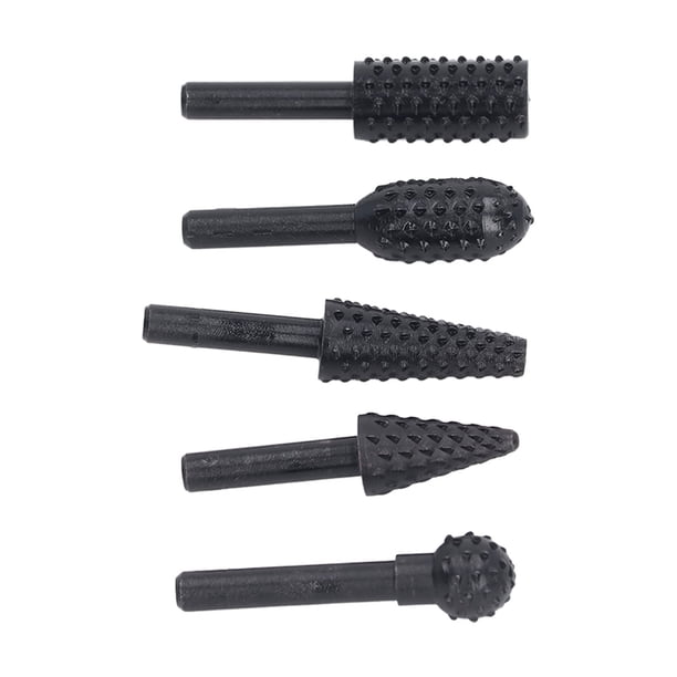 Brocas de escofina, juego de rebabas de 5 piezas Brocas de tallado de 1/4 Brocas de amoladora diseñadas con precisión Jadeshay A