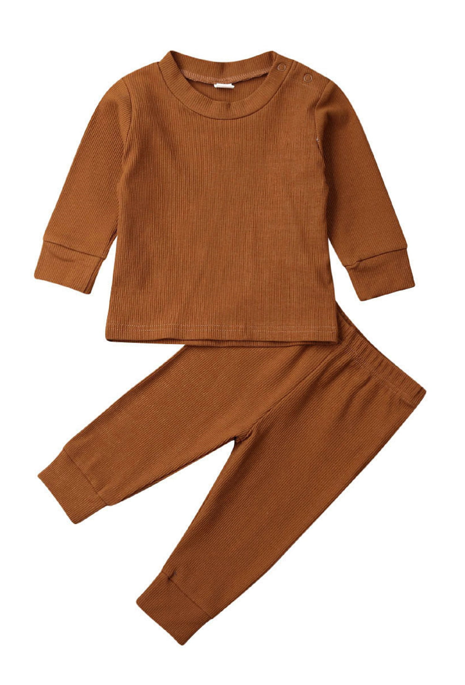 Infant Baby Boy Girl Pajamas Ribbed 