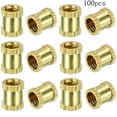 thumbnail image 4 of HUGFEGWE M6x8mm Écrous Moletés Filetage Femelle, 100 Pcs OD Laiton Fileté Insert Écrous d'Encastrement Joint Soudé Hydraulique Kit d'Assortiment pour Impression 3D Moulage Injection UA824-6573, 4 of 7