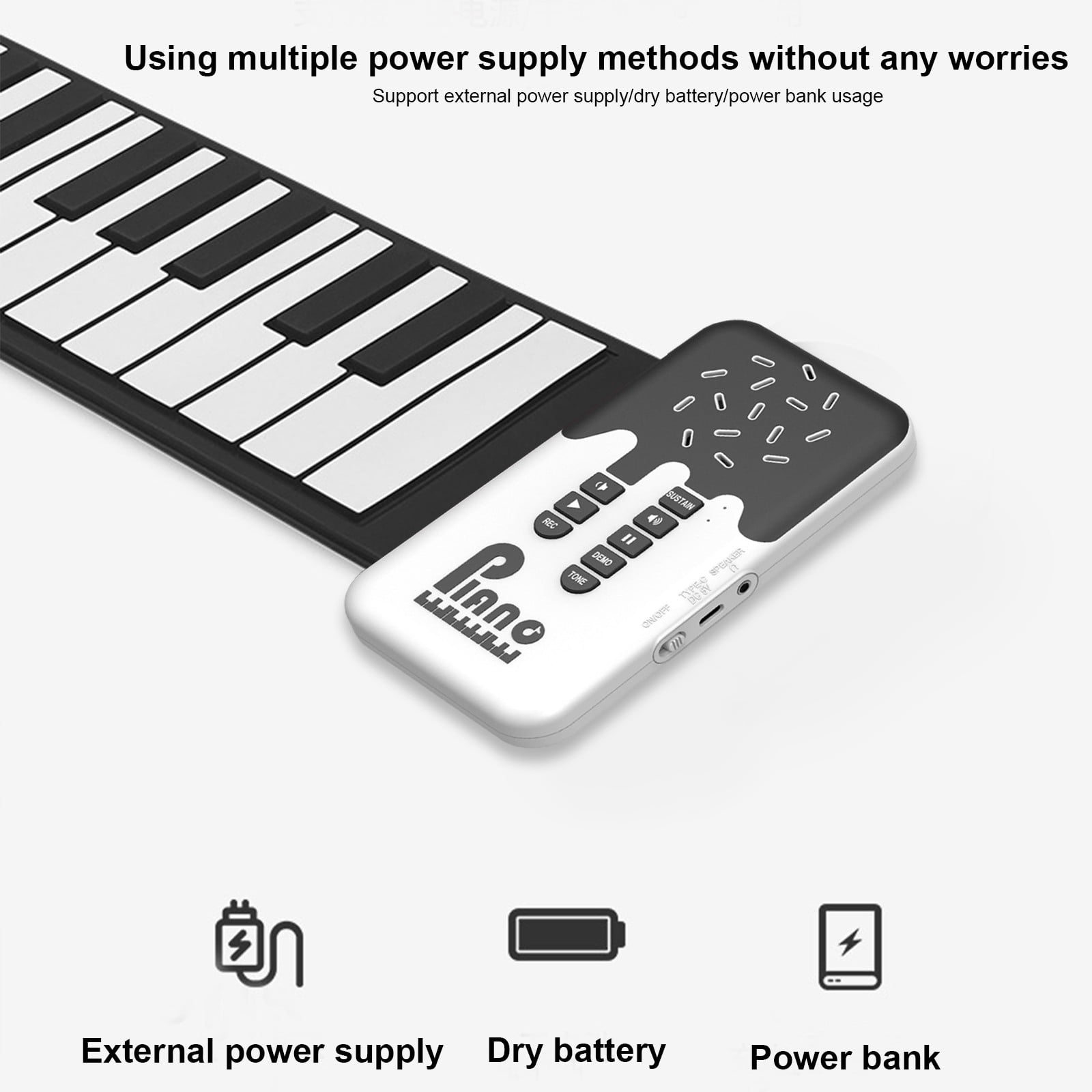 Limited Time Deal karymi Hand Rolled Piano 49 Keys Portable Toy Folding Soft Keyboard Introductory Keyboard Instrument Family Gifts Weekly Deal Weekly Deal