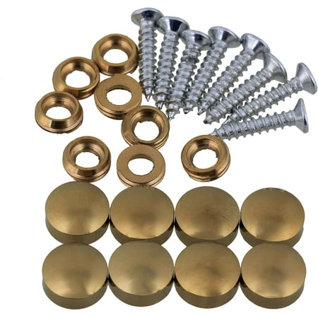 

9.3mm Decorative Brass Mirror Screw Caps Covers Golden Nails for Mirrors Pack of 8