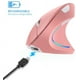 thumbnail image 4 of Ratón vertical ergonómico inalámbrico de 103 * 89 * 69 mm 2,4 GHz con 64 ppp ajustable 800/1200/1600/2400 - rosa, 6 botones, compatible con PC, escritorio y Mac, 4 of 5