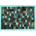thumbnail image 1 of Ahgly Company Indoor Rectangle Abstract Light Blue Contemporary Area Rugs, 5' x 7', 1 of 4