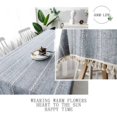 thumbnail image 3 of ZHAOCHENG Mantel elegante de algodón y lino, funda lavable para mesa de comedor, mantel de picnic (rayas - gris, 110 x 170 cm), 3 of 4