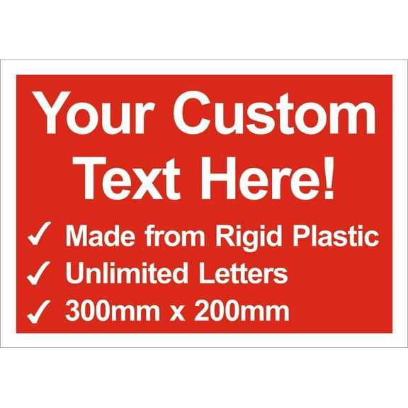 Personalised Bespoke sign, Advertising/For Sale/Warning No Parking Rigid Metal sign Size: 16 x 12 Inch