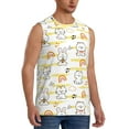 thumbnail image 2 of Balery Rabbit And Milk Tea Men's Sleeveless Muscle Shirts Workout Tank Top, Moisture Wicking, Odor Protection-Medium, 2 of 8