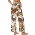 thumbnail image 5 of SCRAWLGOD Marble Print Beige Brown Womens High Waist Casual Pants Drawstring Wide Leg Vacation Cozy Lounge Trousers Trendy Flowy Loose Slacks with Side Pockets, XXL, 5 of 7