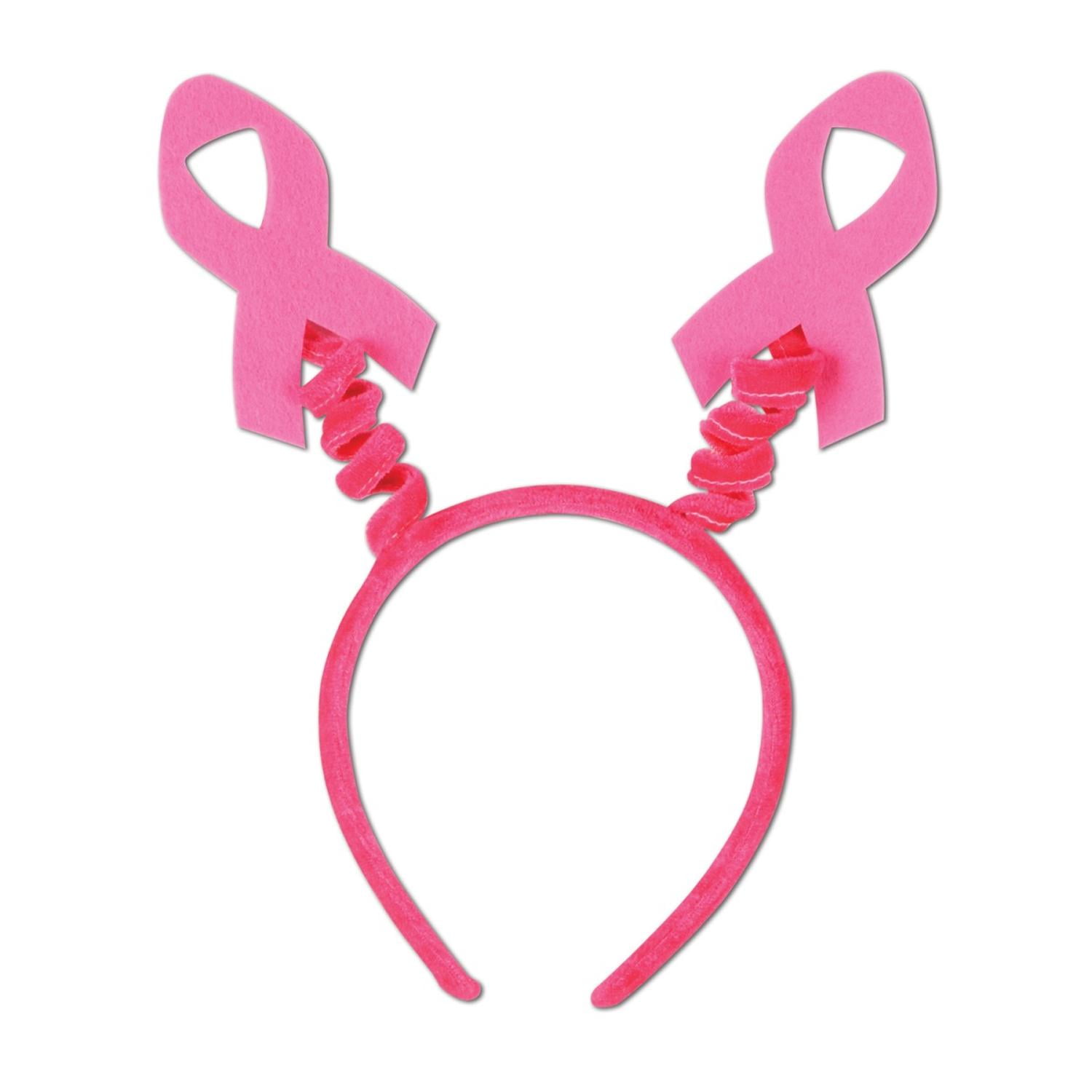 Club Pack of 12 Breast Cancer Awareness Pink Ribbon Headband Boppers