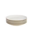 thumbnail image 2 of 10 Strawberry Street Two Tone Coupe 10.5” Dinner Plate Set Of 6, Tan/White, 2 of 5