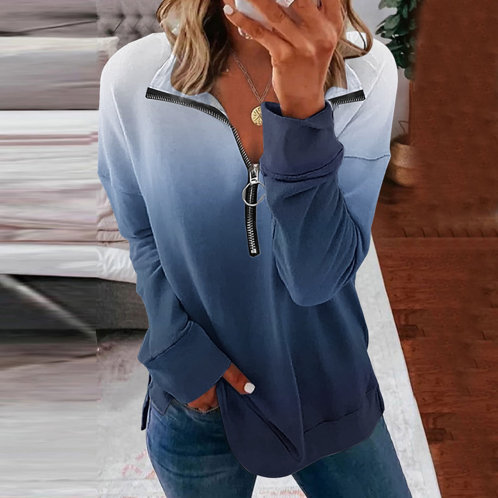 CAICJ98 Hoodies For Women Zip Up Women's Casual Hoodies Long Sleeve