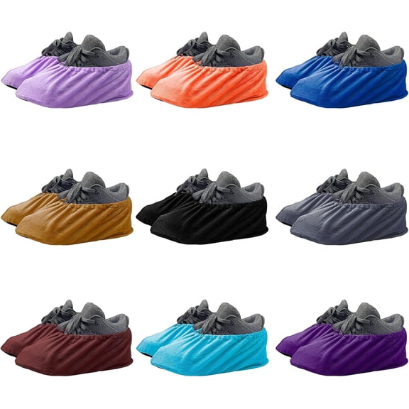 9 Pairs Reusable Shoe Covers for Indoors,Washable Bowling Shoe Covers,Non-slip Foot Service for Indoor Household Office Laboratory
