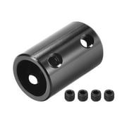 12mm to 12mm Bore Rigid Coupling 25mm Length 16mm Diameter Aluminum Alloy Shaft Connector Black