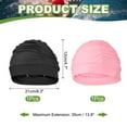 thumbnail image 2 of Uxcell Fabric Swim Cap Polyester Swimming Hat Elastic Swimming Cap for Women and Men Adult Long Hair Black/Pink, 2 of 6