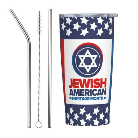 

Je-wish American Heritage Month 20oz Stainless Steel Thermal Cup With Lid And Straw Double Wall Insulated Travel Coffee Mug